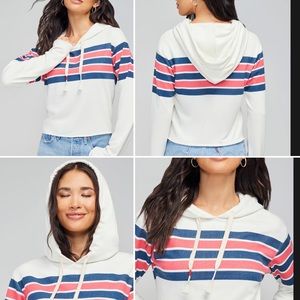 WILDFOX-Nautical Stripes Ivy Hoodie-Sz M-NWT